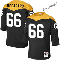  Men's Pittsburgh Steelers Current Players #66 david decastro Black Throwback VINTAGE 1967 Football jersey 