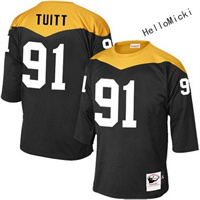  Men's Pittsburgh Steelers Current Players #91 stephon tuitt Black Throwback VINTAGE 1967 Football jersey 
