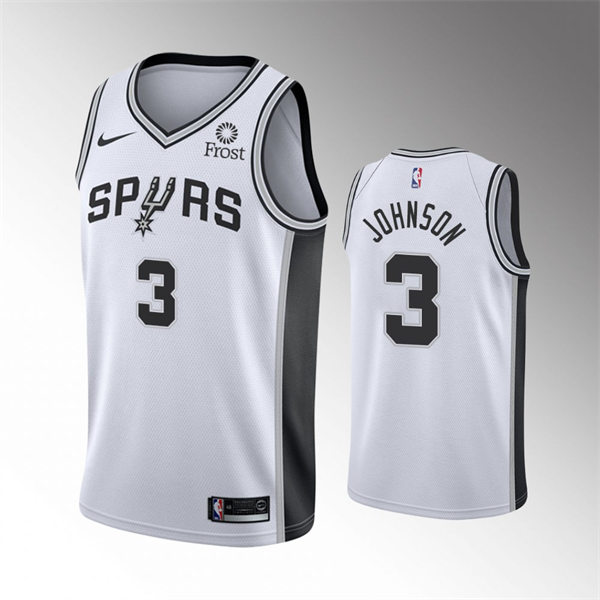  Men's San Antonio Spurs #3 Keldon Johnson White Association Edition Jersey 