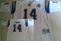  Men's San Diego Chargers #14 Dan Fouts Mitchell & Ness White Throwback Football Jersey 