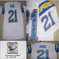  Men's San Diego Chargers #21 Jahn Hadl Mitchell & Ness White Throwback Jersey 