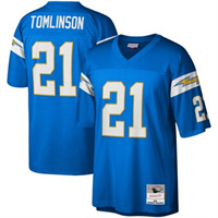  Men's San Diego Chargers #21 LaDainian Tomlinson Mitchell & Ness Powder Blue Throwback Football Jersey 