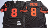  Men's San Francisco 49ers #8 Steve Young Black Mitchell & Ness Throwback Vintage Football Jersey 