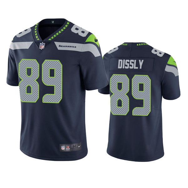  Men's Seattle Seahawks #89 Will Dissly Nike Navy Team Color Vapor Limited Jersey 