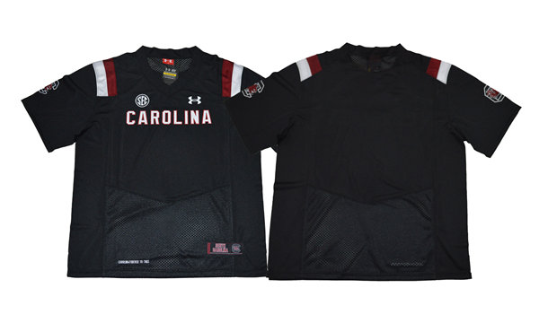  Men's South Carolina Gamecocks Blank  Black Under Armour Team Football Jersey 