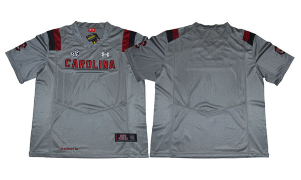  Men's South Carolina Gamecocks Blank Grey Under Armour Team Football Jersey 