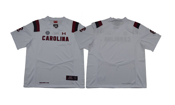  Men's South Carolina Gamecocks Blank White Under Armour Team Football Jersey 