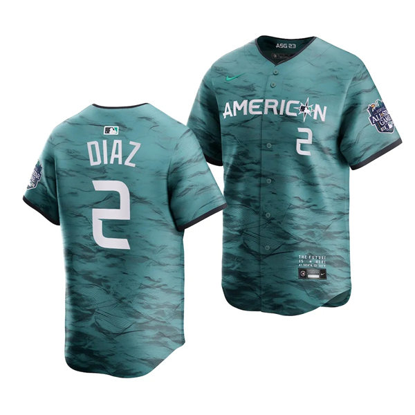  Men's Tampa Bay Rays #2 Yandy Diaz American League 2023 MLB All-Star Game Limited Player Jersey Teal 