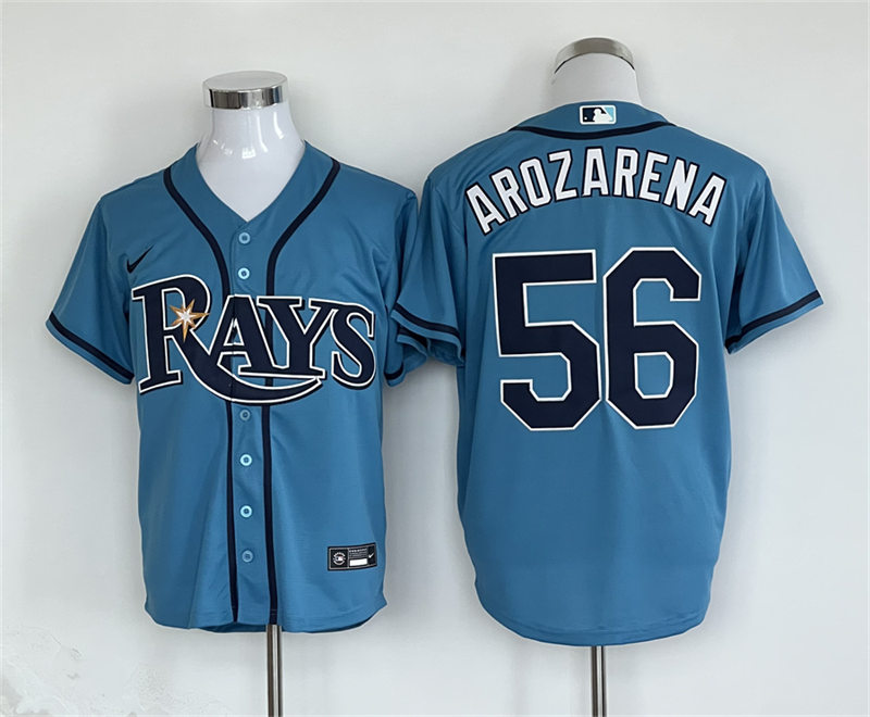  Men's Tampa Bay Rays #56 Randy Arozarena Nike Light Blue Alternate Coolbase Jersey 