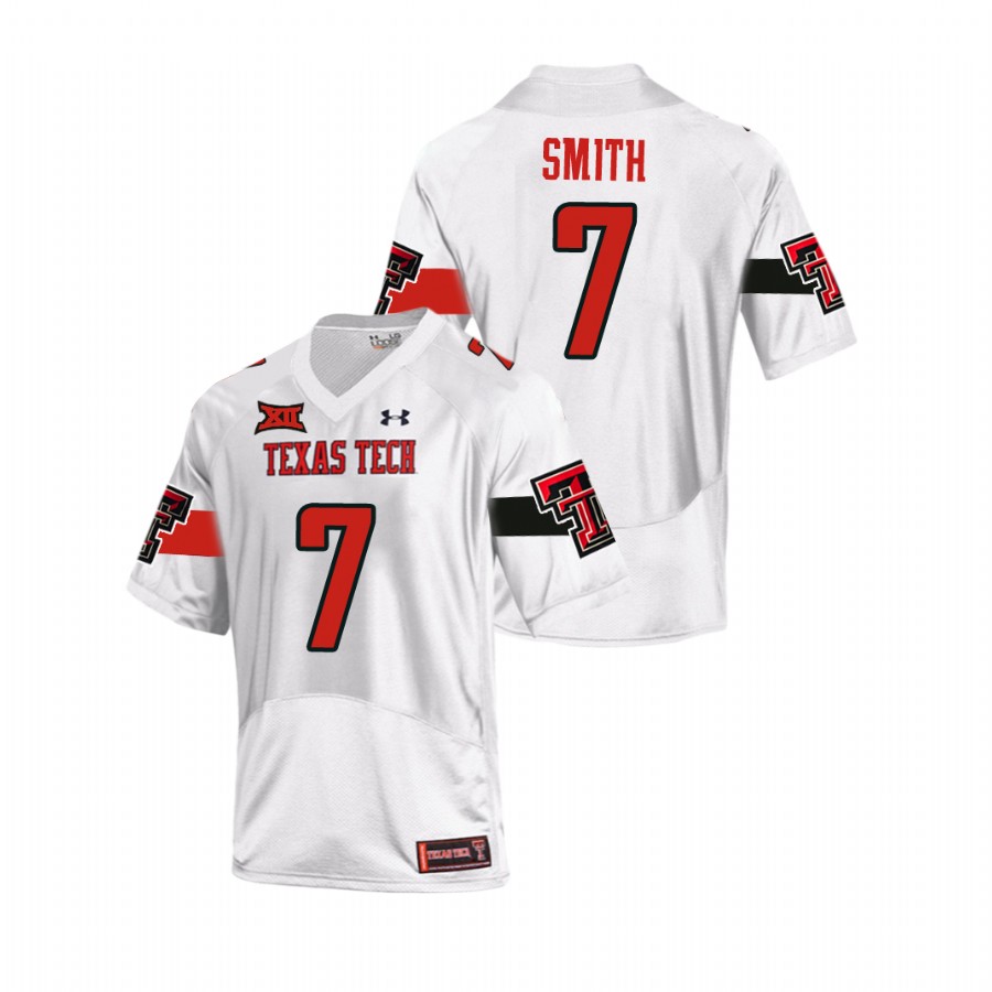  Men's Texas Tech Red Raiders #7 Donovan Smith 2020 White Under Armour College Football Jersey 