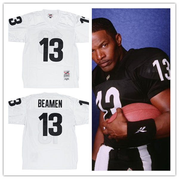  Men's The Any Given Sunday Movie #13 WILLIE BEAMEN White Football Jersey 