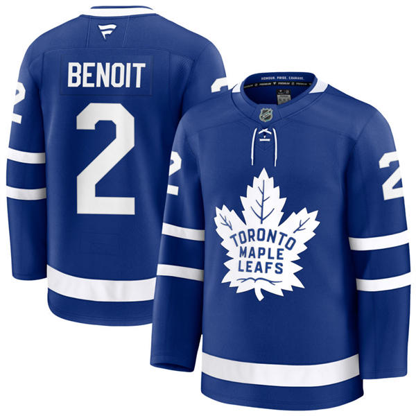  Men's Toronto Maple Leafs #2 Simon Benoit Fanatics Home Blue Premium Player Jersey 