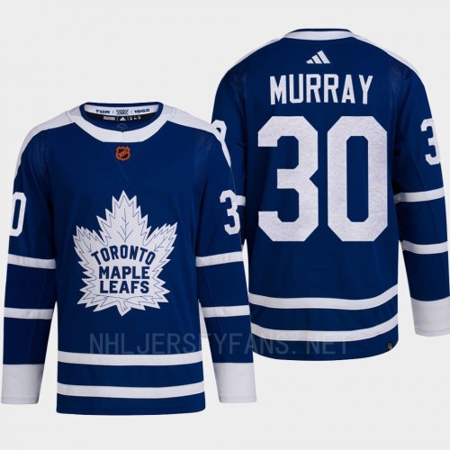  Men's Toronto Maple Leafs #30 Matt Murray Blue 2022 Reverse Retro Primegreen Jersey 