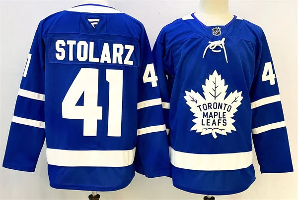  Men's Toronto Maple Leafs #41 Anthony Stolarz Fanatics Home Blue Premium Player Jersey 