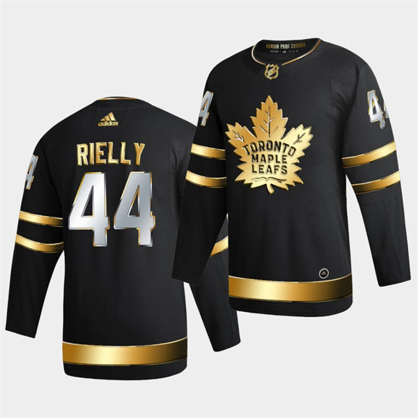  Men's Toronto Maple Leafs #44 Morgan Rielly 2021 Black Golden Edition Limited Jersey 