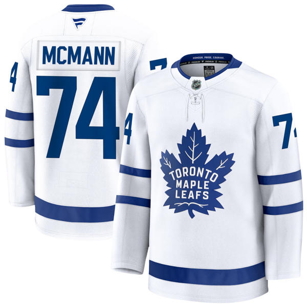  Men's Toronto Maple Leafs #74 Bobby McMann Fanatics Away White Player Jersey 