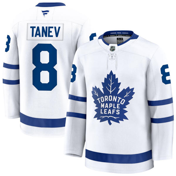  Men's Toronto Maple Leafs #8 Christopher Tanev Fanatics Away White Player Jersey 