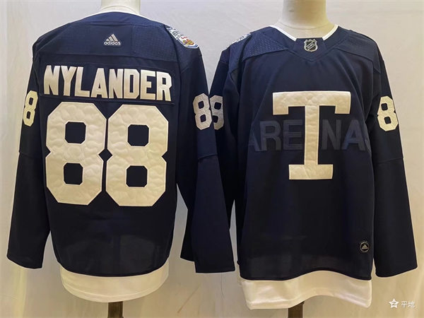  Men's Toronto Maple Leafs #88 William Nylander 2022 Navy Team Heritage Classic Jersey 