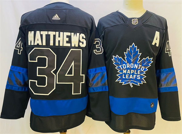  Men's Toronto Maple Leafs x drew house #34 Auston Matthews Adidas Black Alternate Reversible Next Gen Jersey 