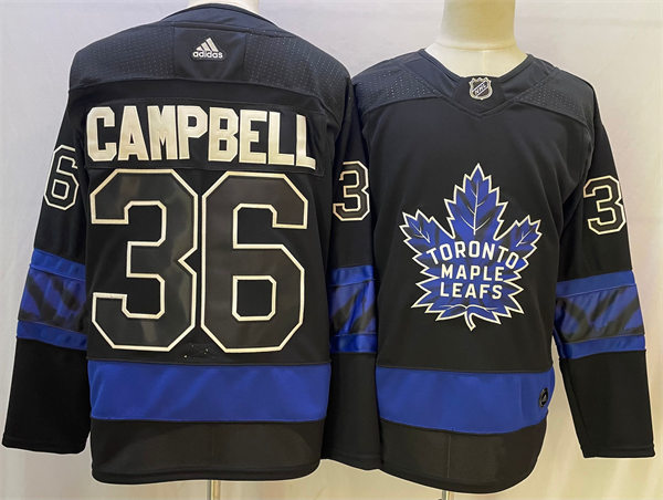  Men's Toronto Maple Leafs x drew house #36 Jack Campbell Adidas Black Alternate Reversible Next Gen Jersey 