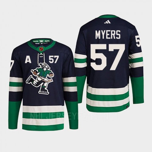  Men's Vancouver Canucks #57 Tyler Myers Navy 2022 Reverse Retro Primegreen Jersey 