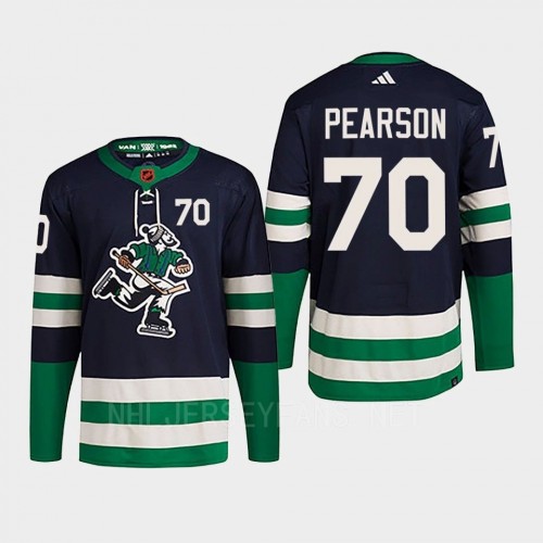  Men's Vancouver Canucks #70 Tanner Pearson Navy 2022 Reverse Retro Primegreen Jersey 