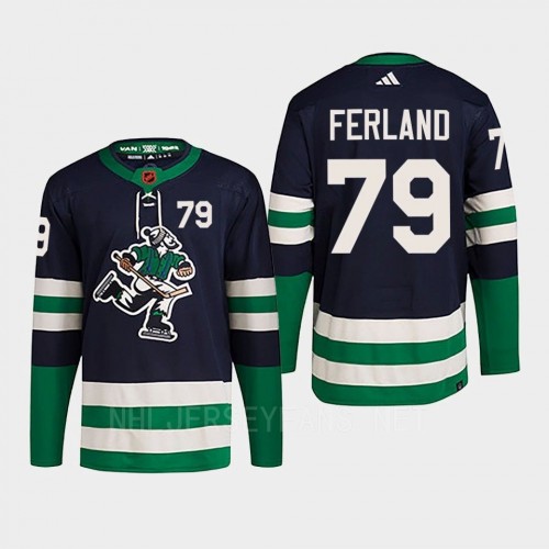 Men's Vancouver Canucks #79 Micheal Ferland Navy 2022 Reverse Retro Primegreen Jersey 