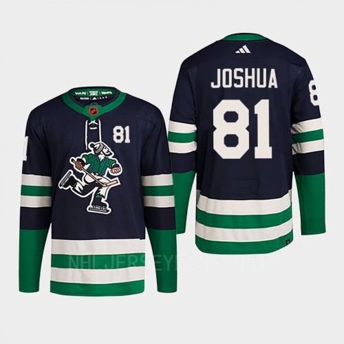  Men's Vancouver Canucks #81 Dakota Joshua Navy 2022 Reverse Retro Primegreen Jersey 