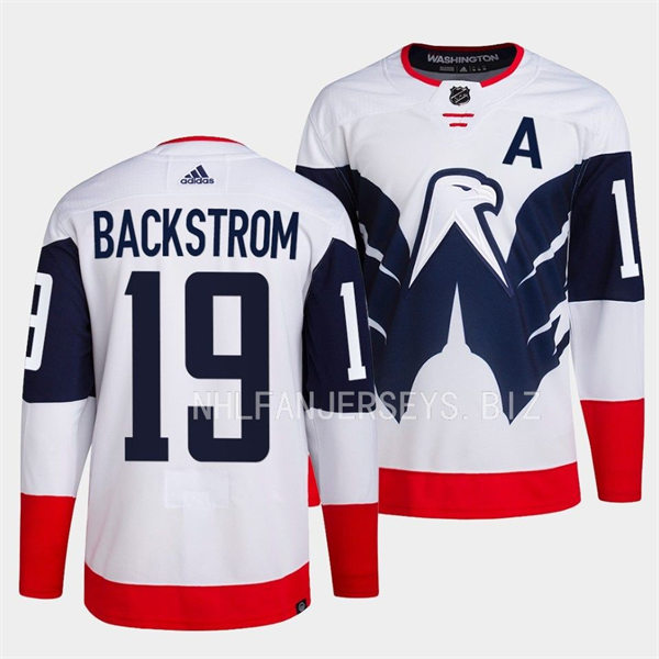 Men's Washington Capitals #19 Nicklas Backstrom 2023 NHL Stadium Series Game Jersey White 