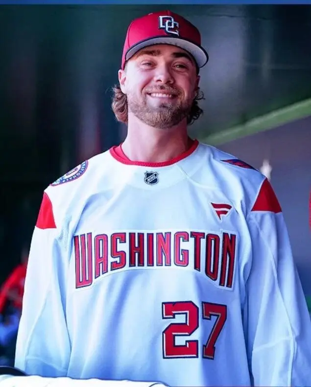  Men's Washington Capitals #27 Alexander Alexeyev Nationals 20th Anniversary Collaborative Jersey White 