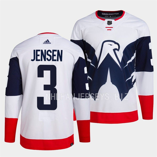  Men's Washington Capitals #3 Nick Jensen 2023 NHL Stadium Series Game Jersey White 