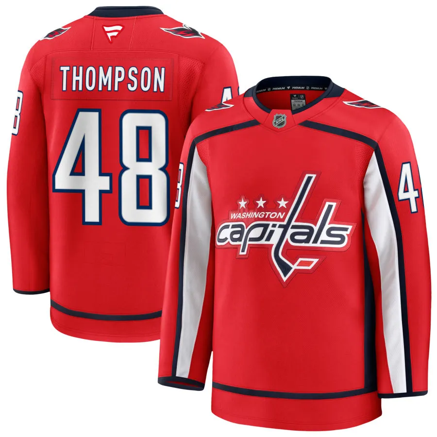  Men's Washington Capitals #48 Logan Thompson Fanatics Home Red Premium Jersey 
