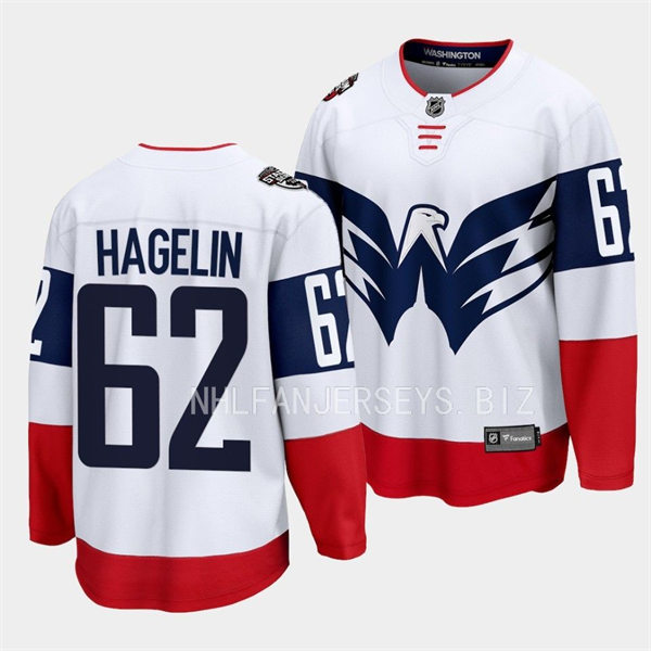  Men's Washington Capitals #62 Carl Hagelin  2023 Stadium Series Player Jersey White 