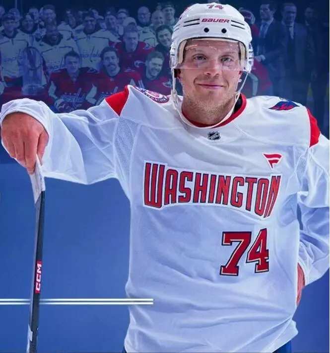  Men's Washington Capitals #74 John Carlson Nationals 20th Anniversary Collaborative Jersey White 