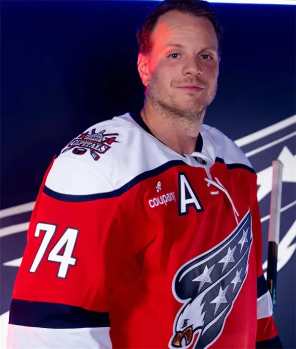  Men's Washington Capitals #74 John Carlson Red Screaming Eagle Third Jersey 