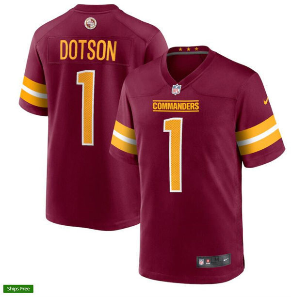  Men's Washington Commanders #1 Jahan Dotson Nike Burgundy Team Color Vapor Limited Jersey 