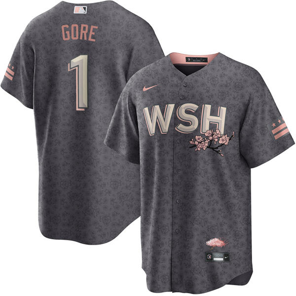  Men's Washington Nationals #1 MacKenzie Gore Nike Charcoal City Connect Limited Player Jersey 