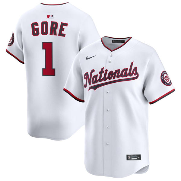  Men's Washington Nationals #1 MacKenzie Gore Nike White Home Limited Jersey 