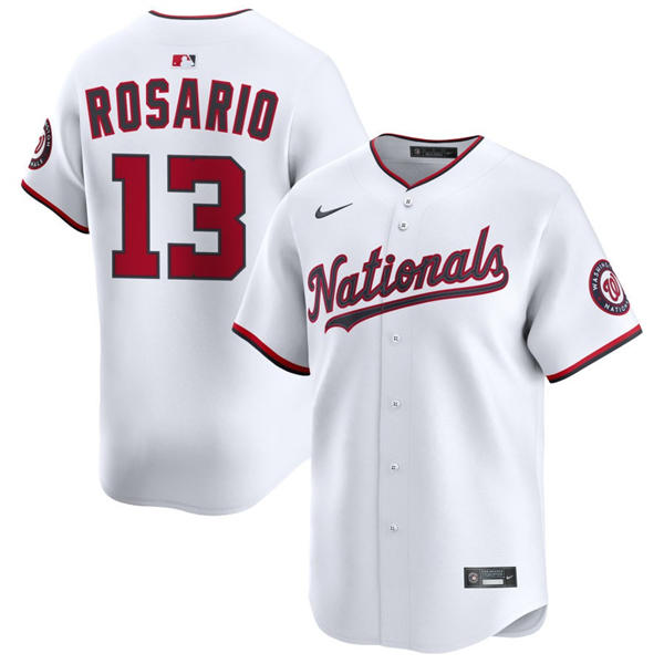  Men's Washington Nationals #13 Amed Rosario Nike White Home Limited Jersey 