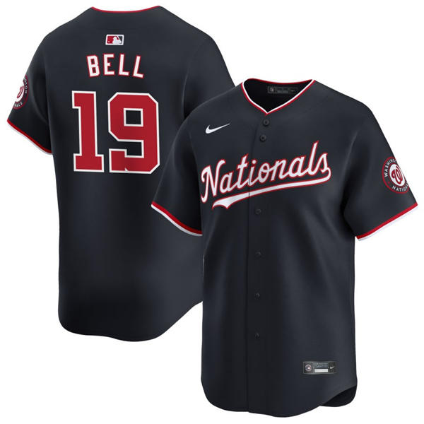  Men's Washington Nationals #19 Josh Bell Nike Navy Alternate Limited Player Jersey 