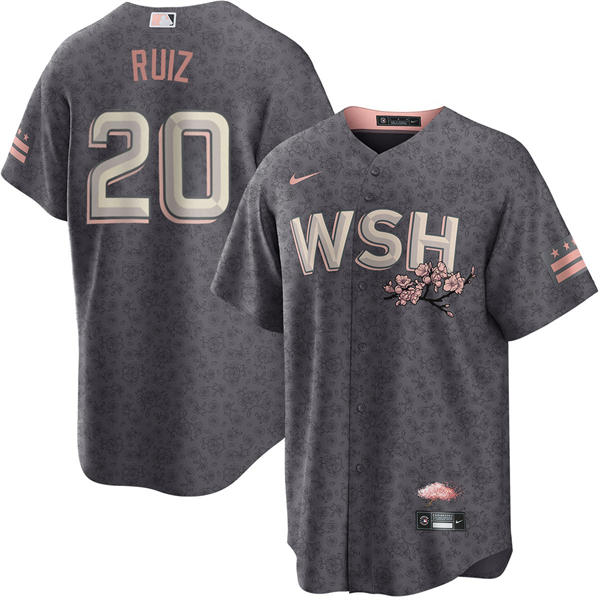  Men's Washington Nationals #20 Keibert Ruiz Nike Charcoal City Connect Limited Player Jersey 