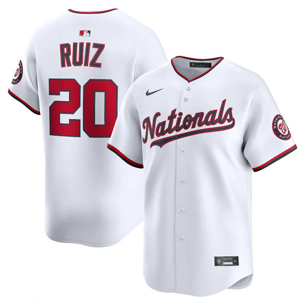  Men's Washington Nationals #20 Keibert Ruiz Nike White Home Limited Jersey 