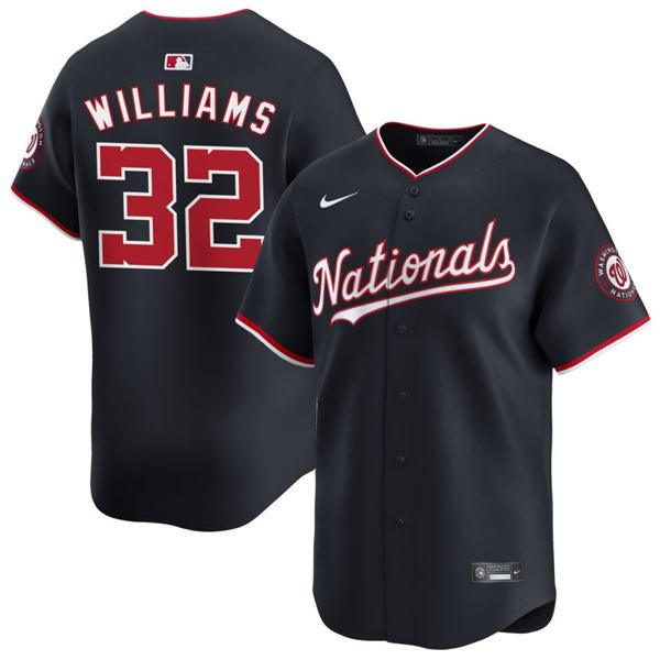  Men's Washington Nationals #32 Trevor Williams Nike Navy Alternate Limited Player Jersey 