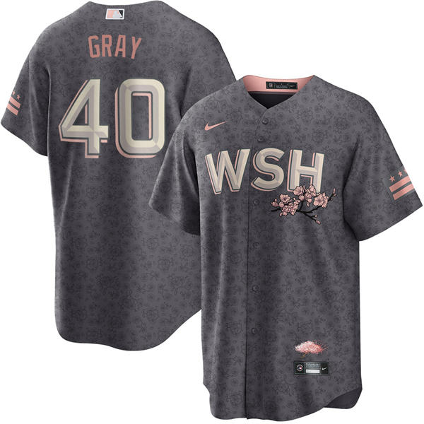  Men's Washington Nationals #40 Josiah Gray Nike Charcoal City Connect Limited Player Jersey 