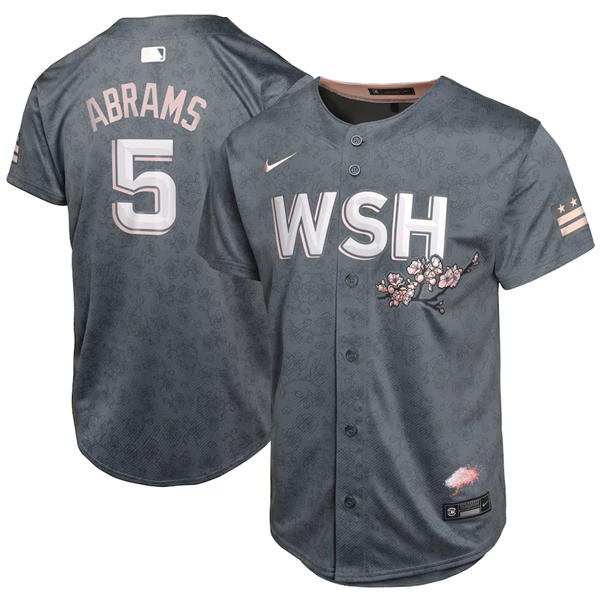  Men's Washington Nationals #5 CJ Abrams Nike Charcoal City Connect Limited Player Jersey 