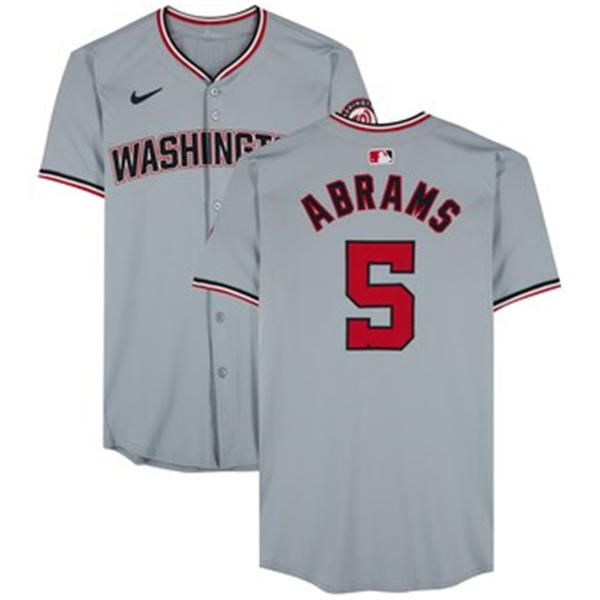  Men's Washington Nationals #5 CJ Abrams Nike Road Gray Limited Jersey 