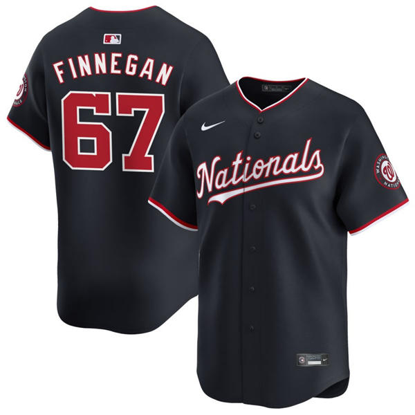  Men's Washington Nationals #67 Kyle Finnegan Nike Navy Alternate Limited Player Jersey 