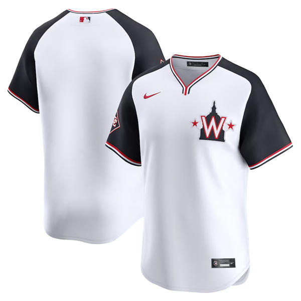  Men's Washington Nationals Blank Nike Pullover Limited Team Jersey  White 