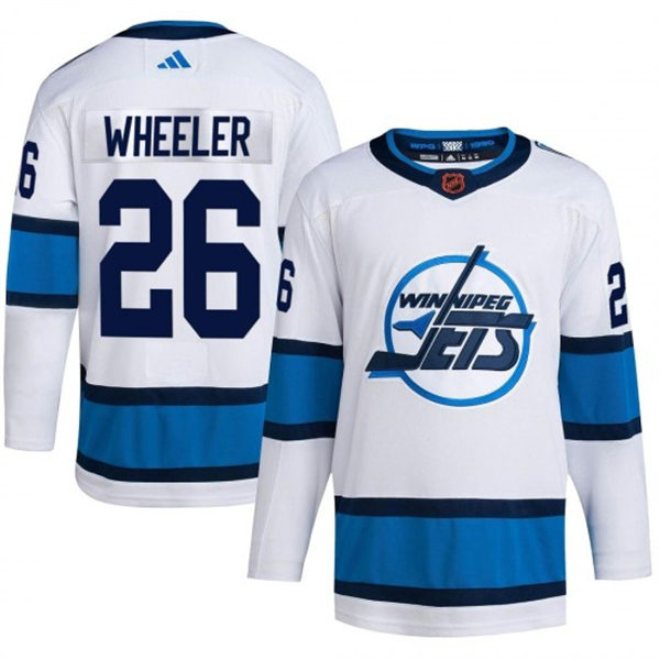  Men's Winnipeg Jets #26 Blake Wheeler White 2022-23 Reverse Retro Jersey 