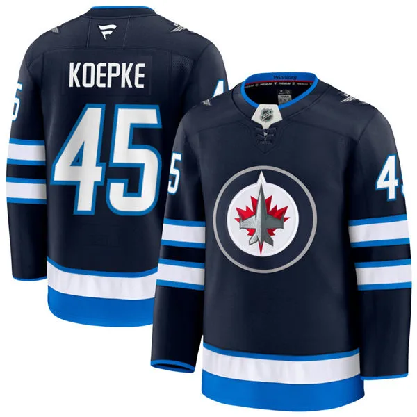  Men's Winnipeg Jets #45 Cole Koepke Fanatics Navy Home Player Jersey 